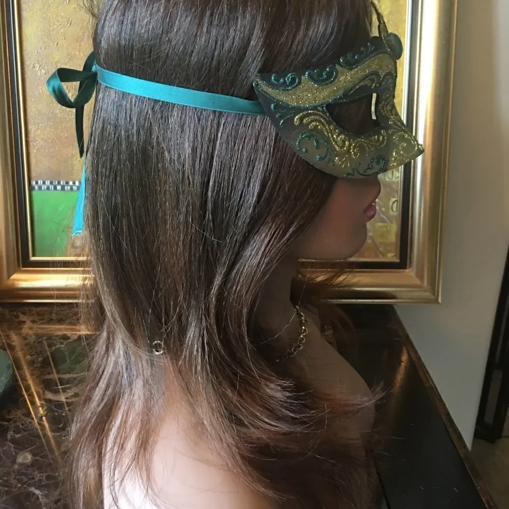 🎃 17 Green n Gold Eye Mask!